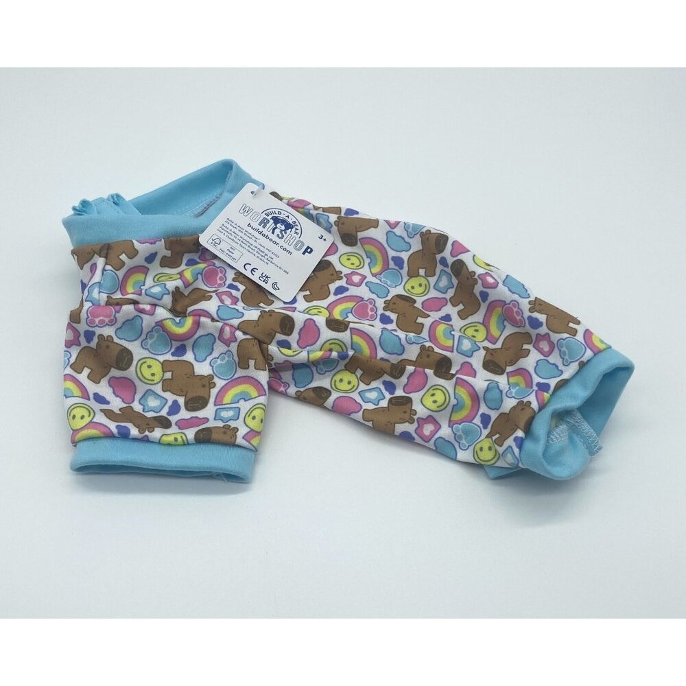 Build A Bear Capybara Sleeper Pajama Outfit Rainbows Paws New NWT